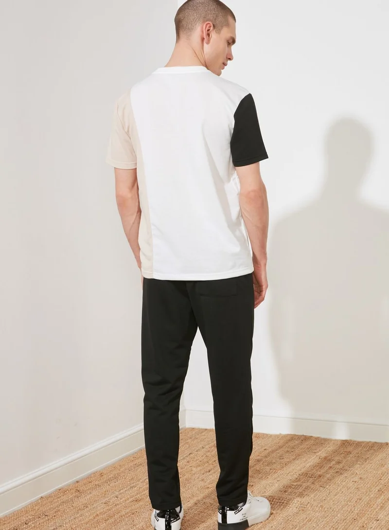 trendyol Color Block T-Shirt + Sweatpants Set