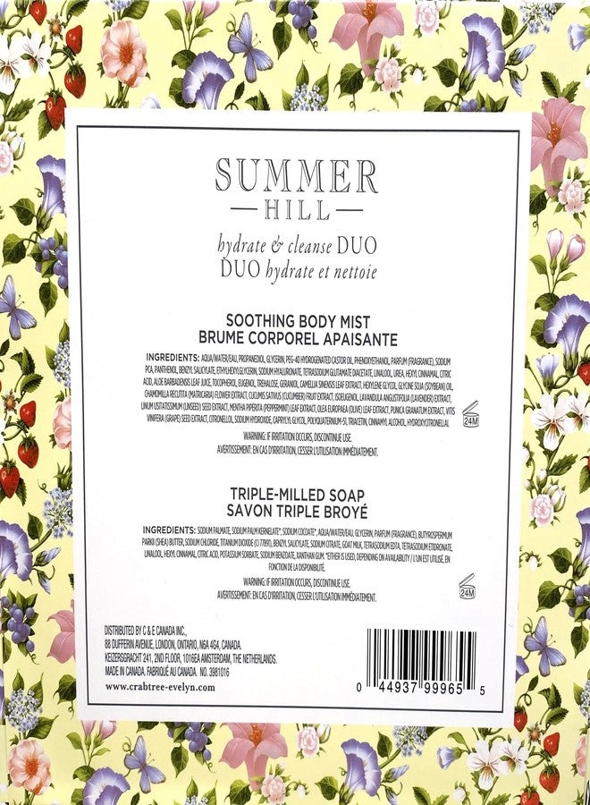 Crabtree & Evelyn Summer Hill .33 oz BODY MIST & 3.5 oz BAR SOAP Gift Boxed - Image 2