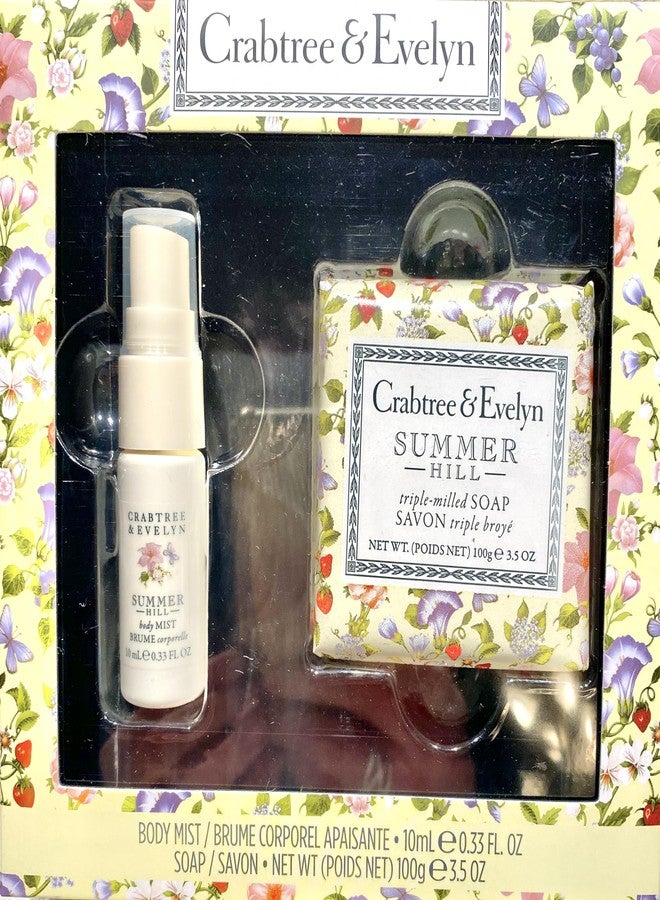Crabtree & Evelyn Summer Hill .33 oz BODY MIST & 3.5 oz BAR SOAP Gift Boxed - Image 1