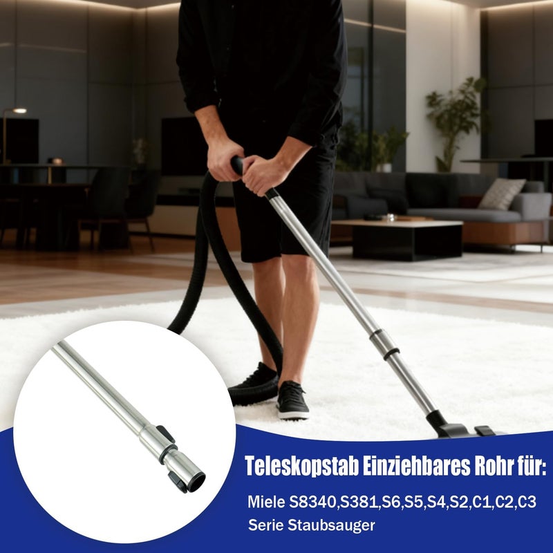أنبوب مكنسة كهربائية تلسكوبي بديل لمكنسة Miele S381 S8340 C1 C2 C3 S6 S5 S4 S2 S1 - Image 4