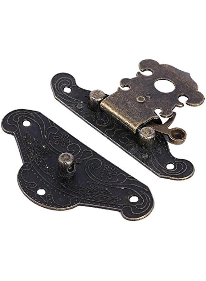 Antique Embossing Hasp Clasp Lock with Screws for Wooden Jewelry Box Cabinet(XS 38 * 29mm) - Image 5