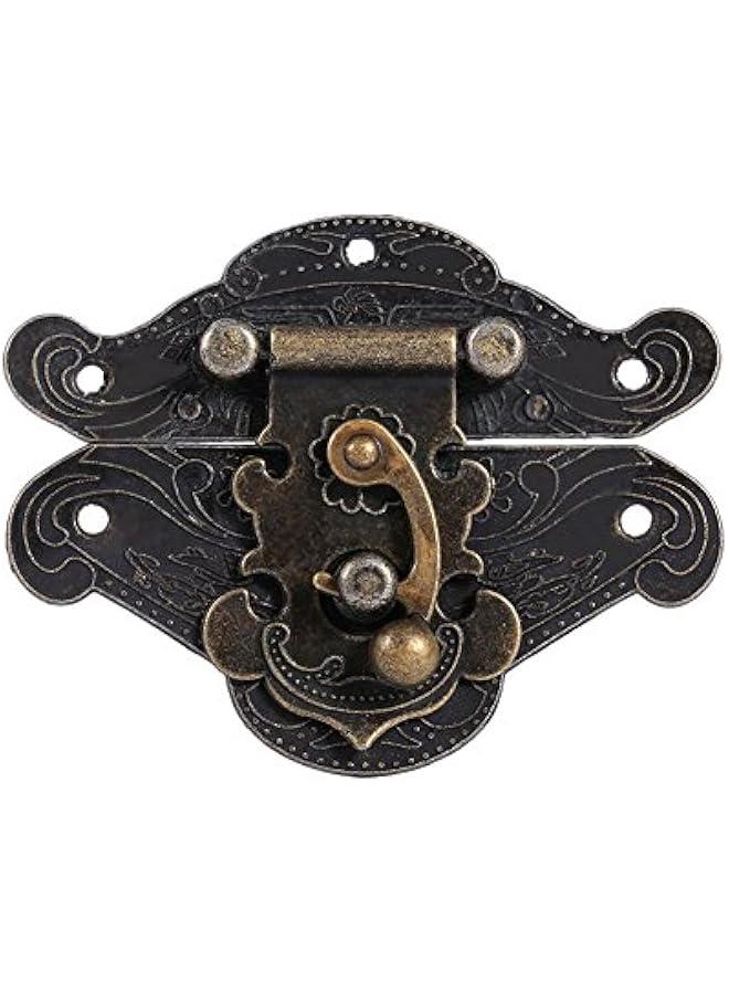 Antique Embossing Hasp Clasp Lock with Screws for Wooden Jewelry Box Cabinet(XS 38 * 29mm) - Image 1
