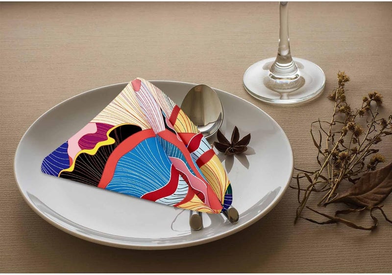 Yibeas Mushrooms Cloth Napkins Set of 4 Soft Beautiful Graphic Pattern of Colorful Polyester Dinner Square Napkin for Family Restaurant Weddings Parties 18 x 18 inch - Image 3
