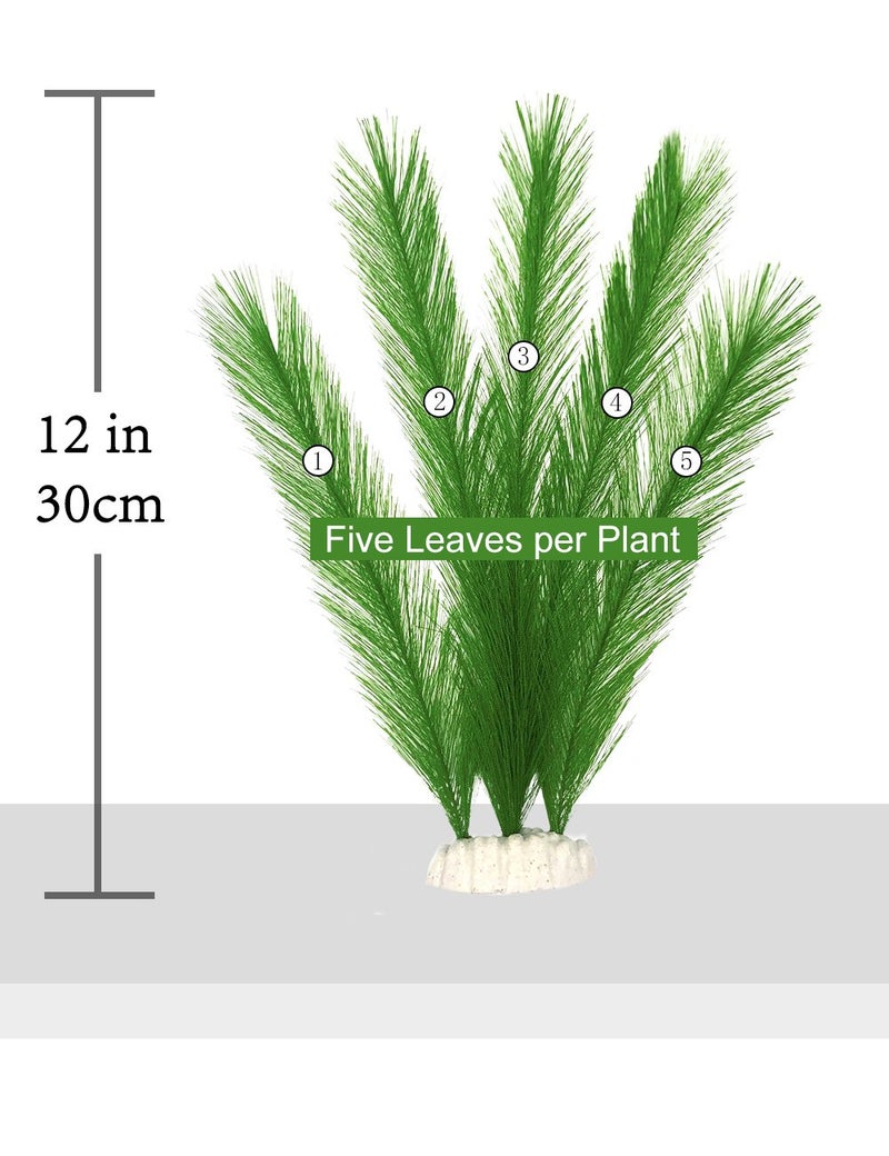 BEGONDIS Aquarium Decorations 3Pcs Fish Tank Artificial Green Water Plants Made of Silk Fabrics Plastic - Image 2