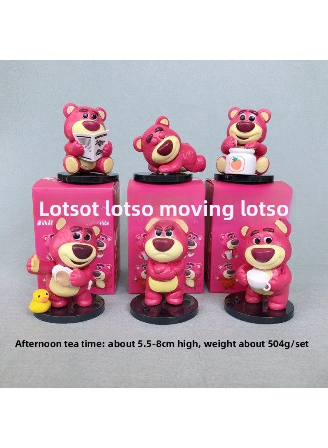 Strawberry Butt Bear Blind Box Afternoon Tea Dessert Party Strawberry Lying Bear Trendy Doll Machine Hand-made Gift Decoration 
