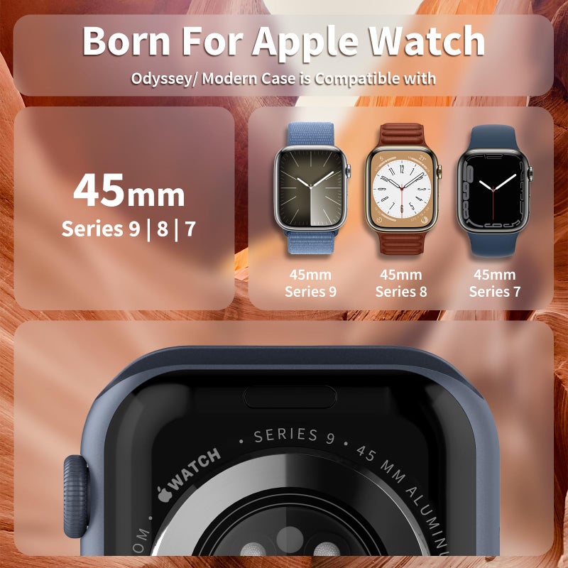 SwitchEasy Aircraft-Grade Aluminum Case for 45mm Apple Watch Series 9, Series 8, Series 7, Hard Case with Shock-Absorbing Inner Bumper for Maxed Protection, Odyssey Glossy Edition - Flash Silver - Image 2