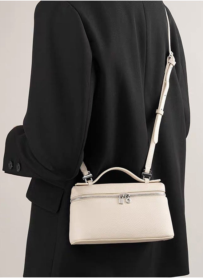 BLLE ROWN Classical Women Crossbody Bag Solid White Color Leather Commuter Ladies Shoulder Bag East West Bags  - Image 5