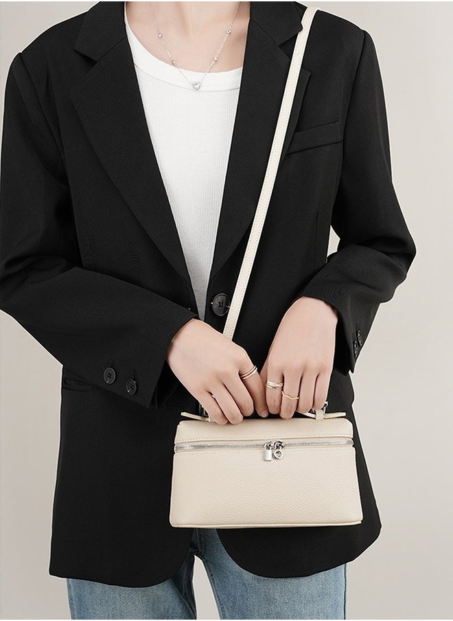 BLLE ROWN Classical Women Crossbody Bag Solid White Color Leather Commuter Ladies Shoulder Bag East West Bags  - Image 3