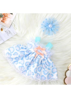 20cm Cotton Doll Clothes Dress Toy Plush Doll Outfit Affordable Cute Skort Style Dress Pants For Playtime Fun-Specifications:Suitable For 20cm Cotton Doll  Without Dolls-Color:Blue Love Skirt + Headwear