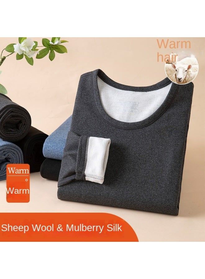 ملابس داخلية حرارية للرجال من كشمير حرير قطن سميك لونغ جونز ملابس شتوية دافئة من الف fleece مجموعة ملابس داخلية ساخنة - Image 4