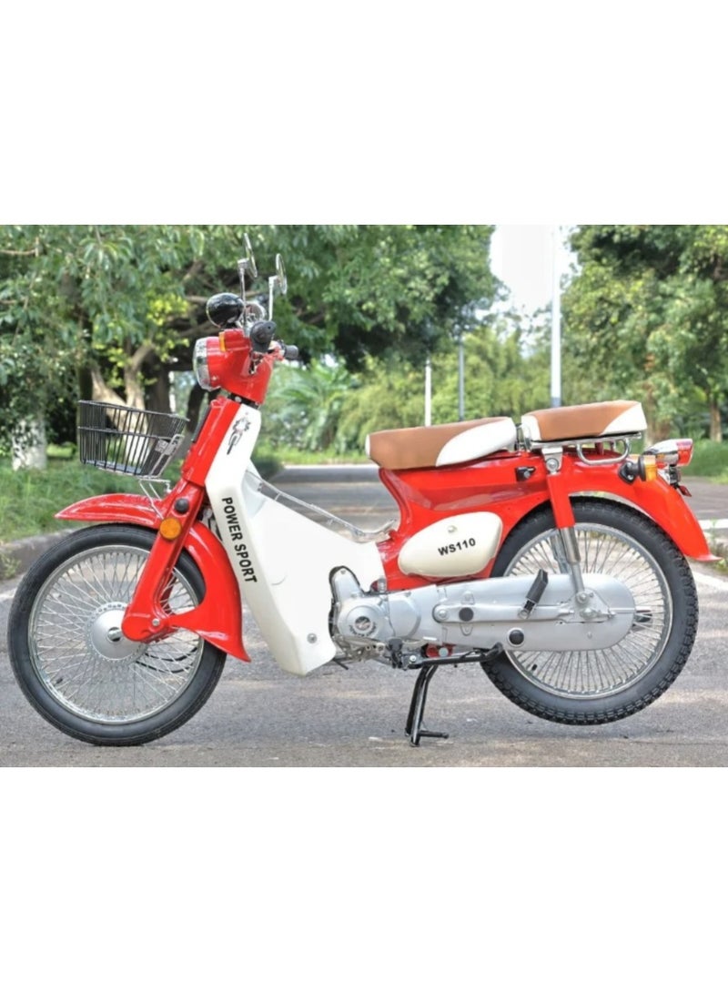 Classic motorcycle similar to the Honda 110, red color - WS110 - Image 5