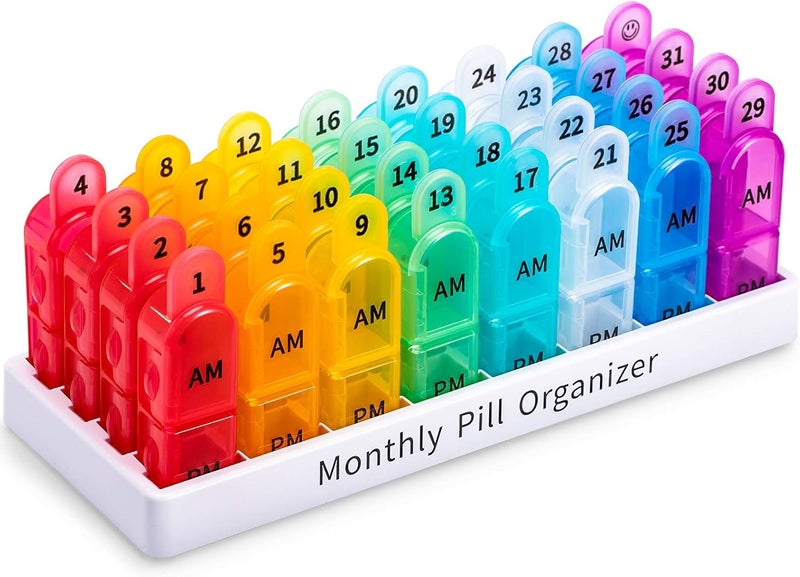 Portable storage medicine box 31 days large capacity portable medicine box, no BPA vitamin medicine storage box - Image 2