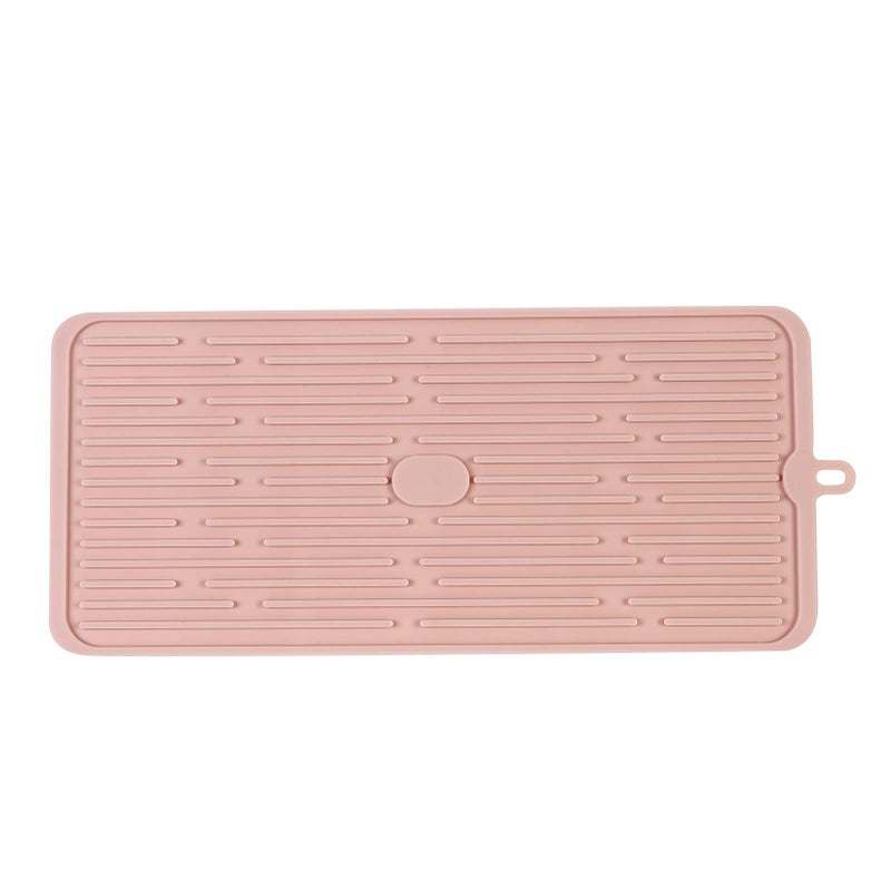 Dish Drying MatLarge Silicone Drying MatSilicone Kitchen Countertop Drying Mat for Pots Pans Glassware Silverware Pink
