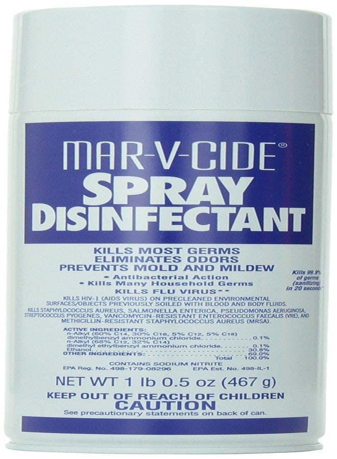 MAR-V-CIDE Spray Disinfectant, 16.5 oz – Hospital-Grade Disinfectant & Deodorizer Spray, Kills Germs, Bacteria, Viruses, Fungus & Mildew – For Salons, Barbershops, Gyms & Homes - Image 1