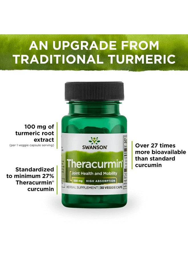 SWANSON Theracurmin Herbal Supplement Supporting Joint Health  Mobility Formulated For High Absorption 30 Capsules 100Mg Each - Image 5