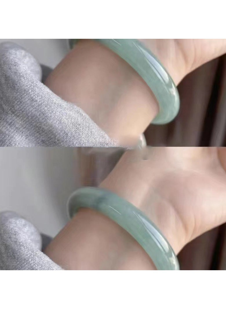 Generic - Blue Chunky Round Violet Glass Imitation Jade Bracelet - Image 1