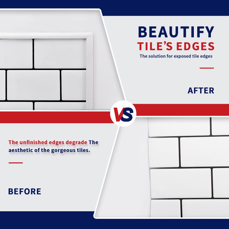 Art3dwallpanels 30 Ft White Peel and Stick Trim for Backsplash Tile Edge, Self-Adhesive Flexible Trimming for Corner Decor - Image 5