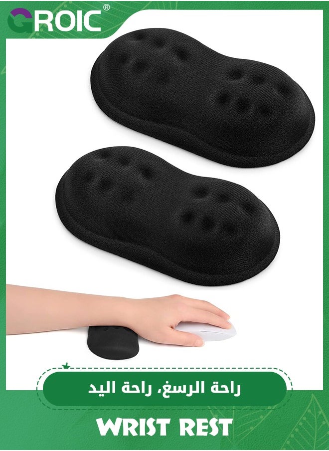 GROIC 2 Pack Mouse Wrist Rest Support, Memory Foam Mouse Wrist Rest Pad Support Cushion, Superfine Fibre Soft Ergonomic Hand Rest Support  - Image 1