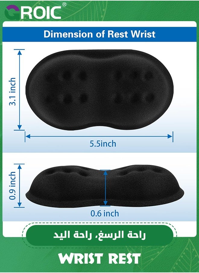 2 Pack Mouse Wrist Rest Support, Memory Foam Mouse Wrist Rest Pad Support Cushion, Superfine Fibre Soft Ergonomic Hand Rest Support