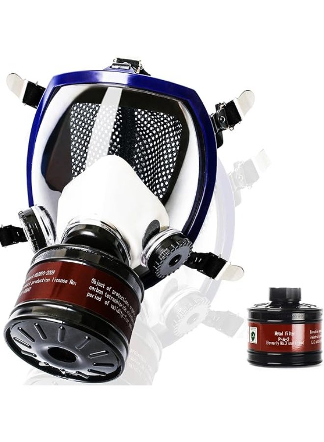 LMINHAN Full-face respirator, reusable chemical respirator, equipped with 8 filters and goggles, suitable for paint spraying and gas protection. - Image 1