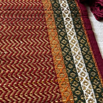 KalaTree Table Runner for 6 Seater Dining Table Centre Table 60 inch Handmade Reversible Heat Resistant | Korai River Grass Zero Plastic Madurkathi Eco Friendly | Rustic Boho | Maroon Runner - Image 3