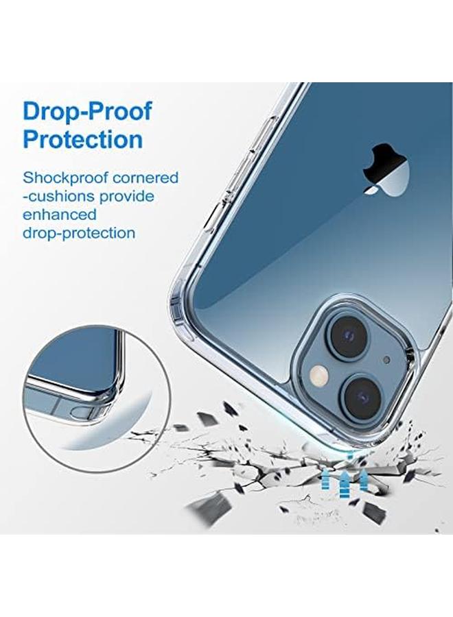 جي تيك جراب حامل لهاتف iPhone 13 مقاس 6.1 بوصة يدعم الشحن اللاسلكي، جراب هاتف نحيف مقاوم للصدمات مع حامل معدني ثلاثي الاتجاهات شفاف - Image 5