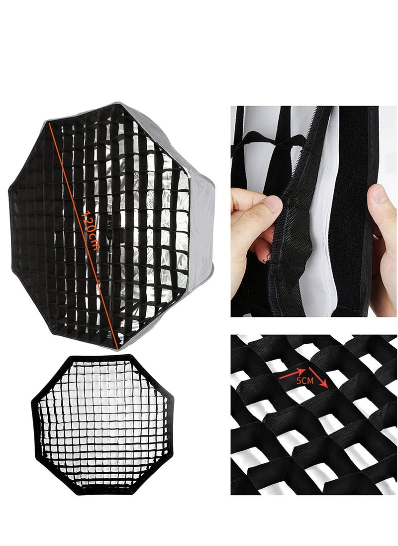 Generic - Portable Honeycomb Grid Octagon Umbrella Softbox for Studio Flash Speedlite Photography (120cm) - Image 1