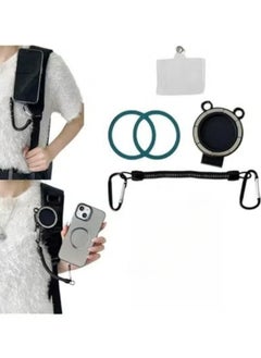 Generic Magnetic Phone Holder for Recording, Universal Quick Mount Belt Clip, Backpack Strap with Safety Rope - 1PC  - Image 1