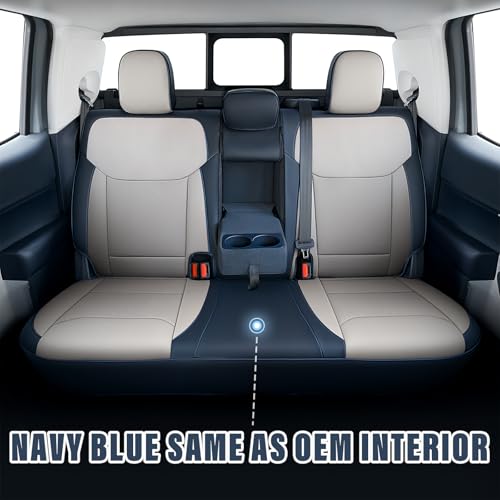 Carlimeki Leather Seat Covers Custom Fit for Maverick 2022-2026, Compatible with XL, XLT, Lobo, Lariat, Tremor Model - Armrest Covers Included - Faux Leather, Fully Covered, Fit Like a Glove - Image 3