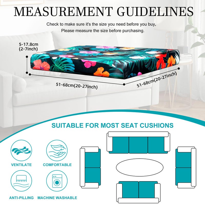 BIETYONE 12 Pcs Stretch Patio Cushion Covers,Outdoor Couch Covers Replacement,Outdoor Couch & Sofa Slipcovers,for Patio Furniture Cushion Covers,Washable Reusable Furniture Protector (Summer Night ,Cover Only) - Image 2