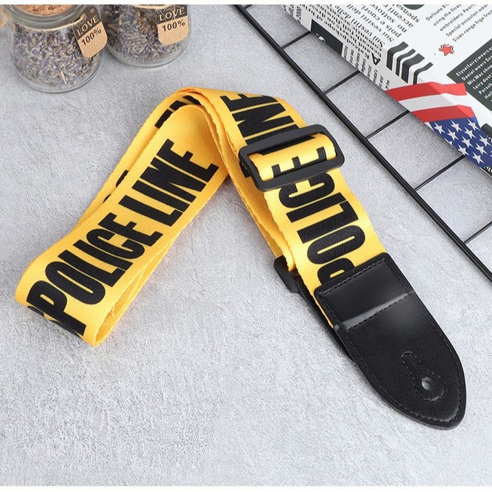 Generic Personalized Guitar Straps for Electric Acoustic Yellow Letter Strap 