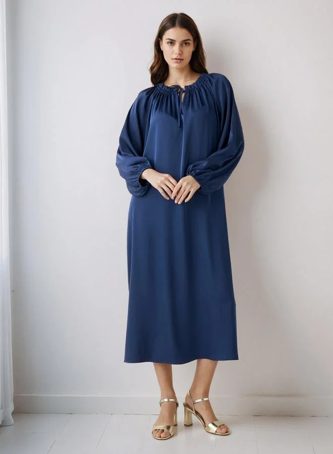 Splash FAV Shift Midi Dress with Tie-Ups