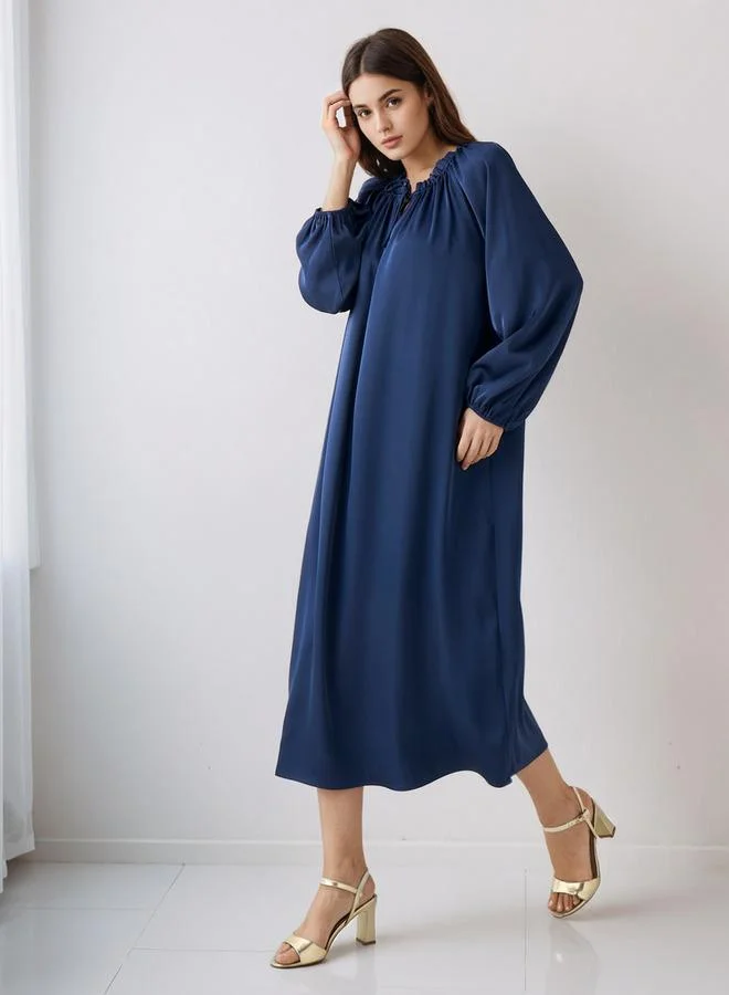 Splash FAV Shift Midi Dress with Tie-Ups