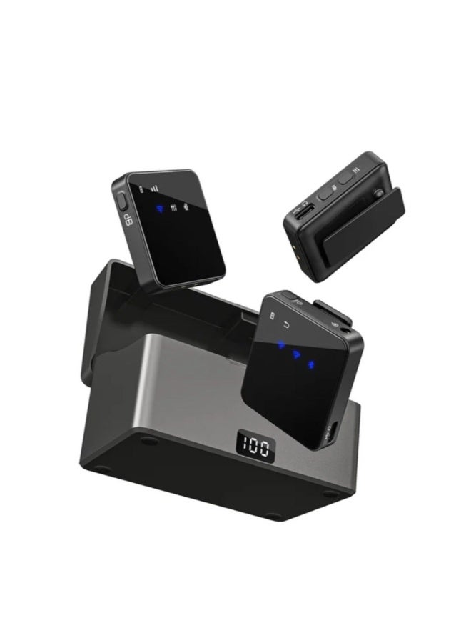 أكاليكس ميكروفون لاسلكي صغير محمول مزدوج F11-2 - ميكروفون صغير 3 في 1 مزود بمنفذ USB-C وخاصية إلغاء الضوضاء لتسجيل الفيديو، والتدوين المرئي، ويوتيوب، والبث المباشر، والمقابلات، والتقاط صوت واضح أثناء التنقل - Image 3