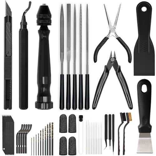 QeeaHuuo 3D Printer Tools Kit Quality 3D Printing Tool Kit for Model FinishingDeburringDrilling 3D Printer Accessories for All FDMSLA Printers Removing Support Cutting Filament Cleaning Nozzle - Image 1
