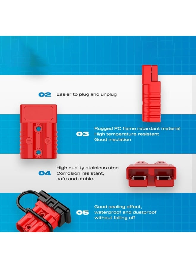 Bukela 4X Battery Quick Connect Disconnect Tool Winch Electrical Wire Harness Kit Handy, 50A 6-10 Gauge Battery Quick Connect Disconnect Wire Harness Plug - Image 2