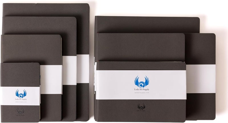 Leda Art Supply دفتر رسم مربع الشكل، 10 × 10 بوصة، دفتر رسم مرن يفتح بشكل مسطح للفنانين، مثالي للحبر، والألوان المائية، والقلم، والأقلام الرصاص، 160 صفحة مقاومة للتمزق، الحجم: مربع كبير - Image 5
