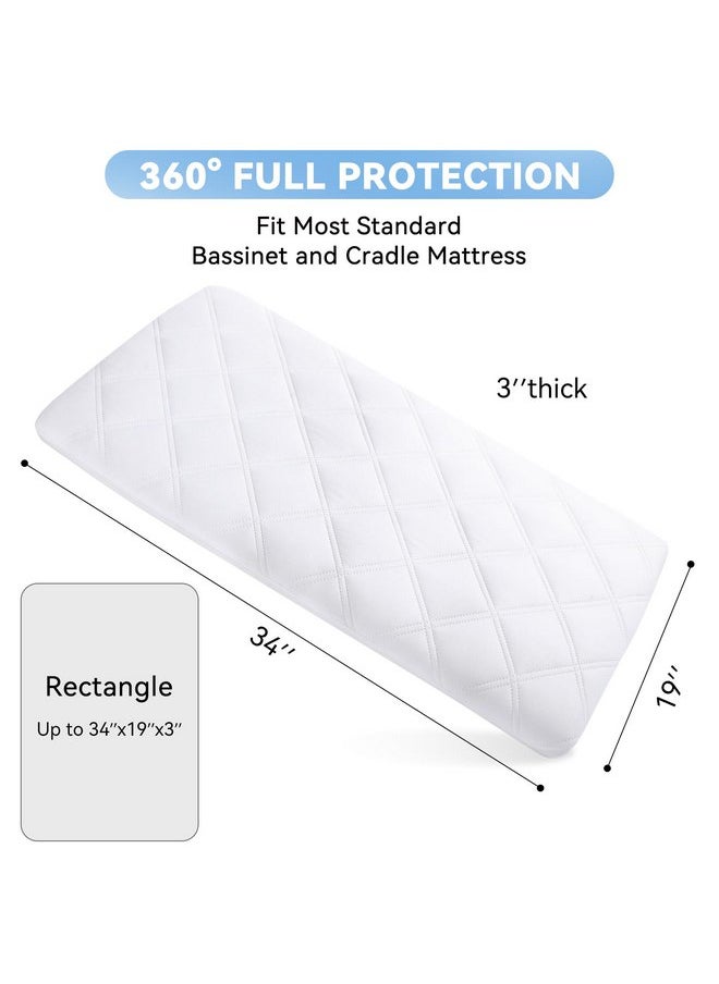 Yoofoss Waterproof Bassinet Mattress Pad Cover 2 Pack Fit for Rectangle Bassinet Mattress, Baby Bassinet Mattress Protector for Boys and Girls 34X19in - pzsku/Z0B862052CE529B5332C5Z/45/_/1737030806/dcc61472-de59-4287-885f-c13687077b00