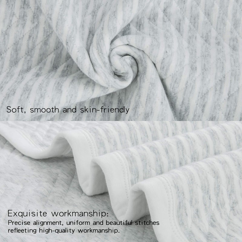 NTBAY Jersey Cotton Quilted Toddler Blanket, Breathable and Warm for Boys and Girls Baby Blanket, 30x40 Inches, Grey Wave - Image 3