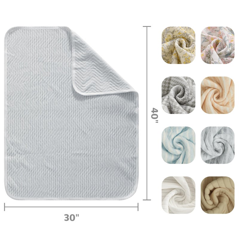 NTBAY Jersey Cotton Quilted Toddler Blanket, Breathable and Warm for Boys and Girls Baby Blanket, 30x40 Inches, Grey Wave - Image 2