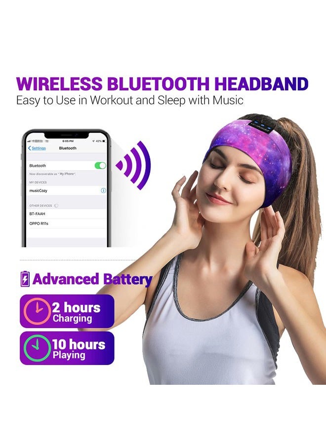 LC-dolida Sleep Headphones Bluetooth Headband Sleeping Wireless Headband Headphones with Thin HD Stereo Speakers Perfect for Side Sleepers, Sport, Yoga, Travel - Image 3