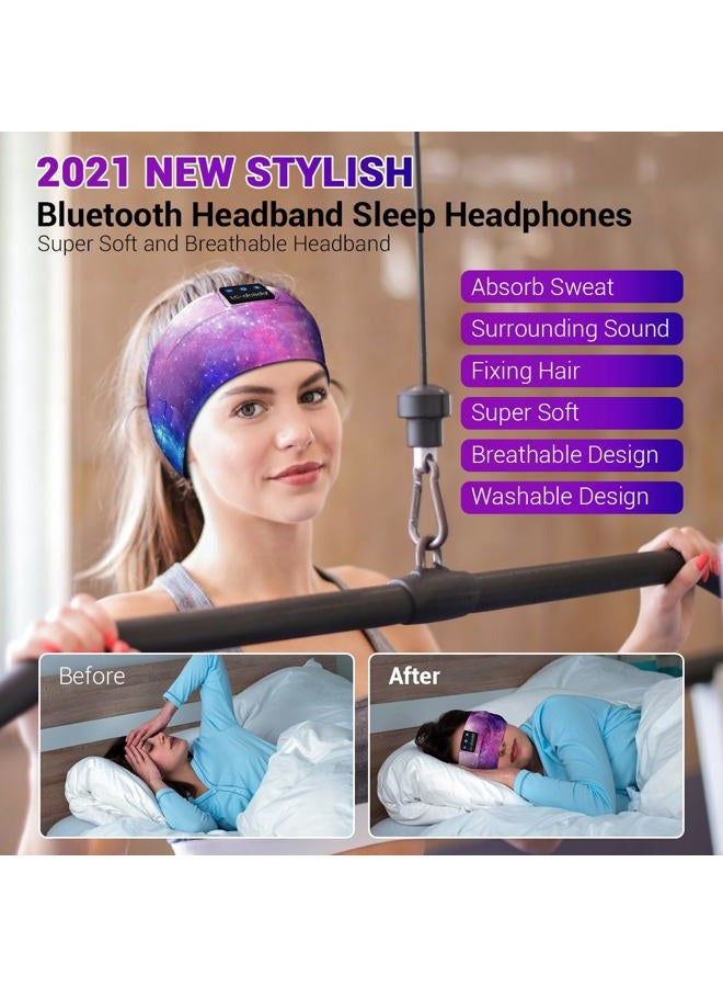 LC-dolida Sleep Headphones Bluetooth Headband Sleeping Wireless Headband Headphones with Thin HD Stereo Speakers Perfect for Side Sleepers, Sport, Yoga, Travel - Image 4