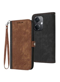 HuHa Case Cover For OPPO K11 Side Buckle Double Fold Hand Strap Leather Phone Case Brown 