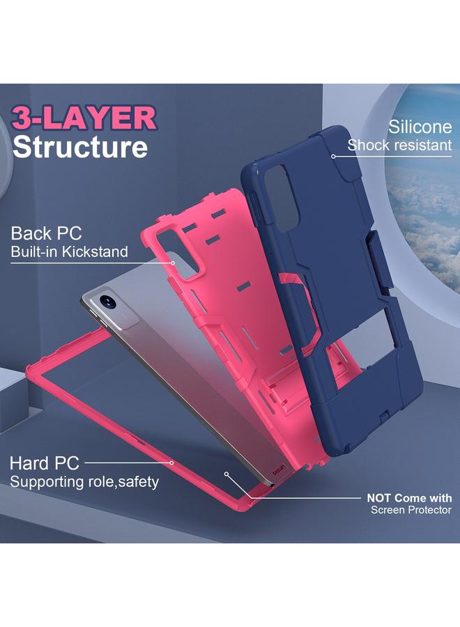 S-TOP Case For Lenovo Tab M11/ Xiaoxin Pad 11 2024 Contrast Color Silicone Hybrid PC Tablet Case with Holder - Image 3