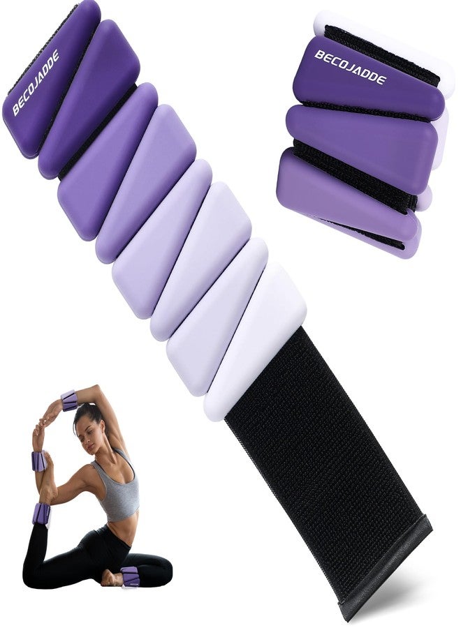 BECOJADDE Wrist Weights for Women At Home 1Lb Ankle Weights Set of 2 Adjustable Weighted Wristbands Arm Leg Weights for Women Men Suitable for Walking Swimming Running Pilates Yoga Gym, Purple - Image 1