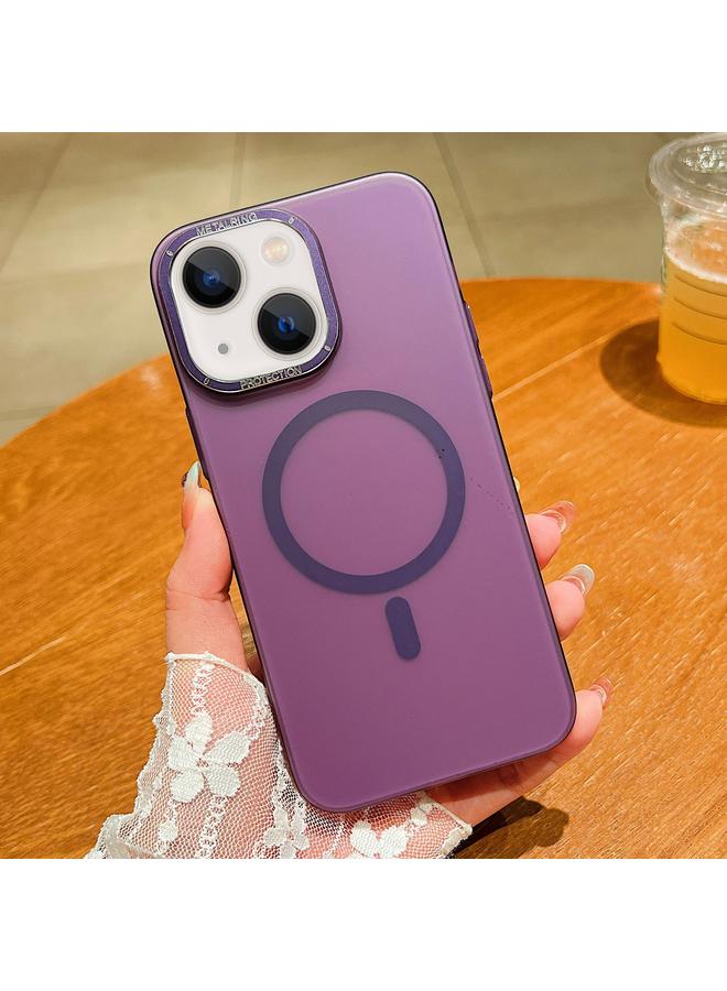 S-TOP Case For iPhone 15 Golden Shield Frosted Semi-transparent MagSafe PC Phone Case - Image 1