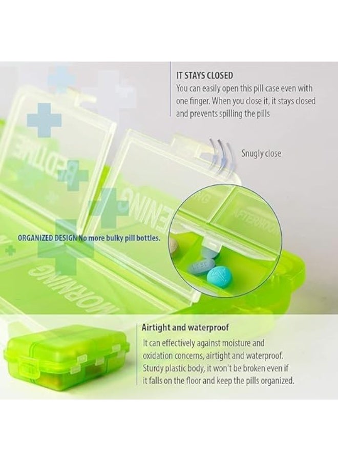 منظم حبوب سفر صغير – علبة حبوب محمولة بـ10 مقصورات للحقائب، الجيوب أو الحقائب الصغيرة، منظم أدوية أسبوعي، علبة حبوب مدمجة للسفر، متعدد الألوان - Image 3