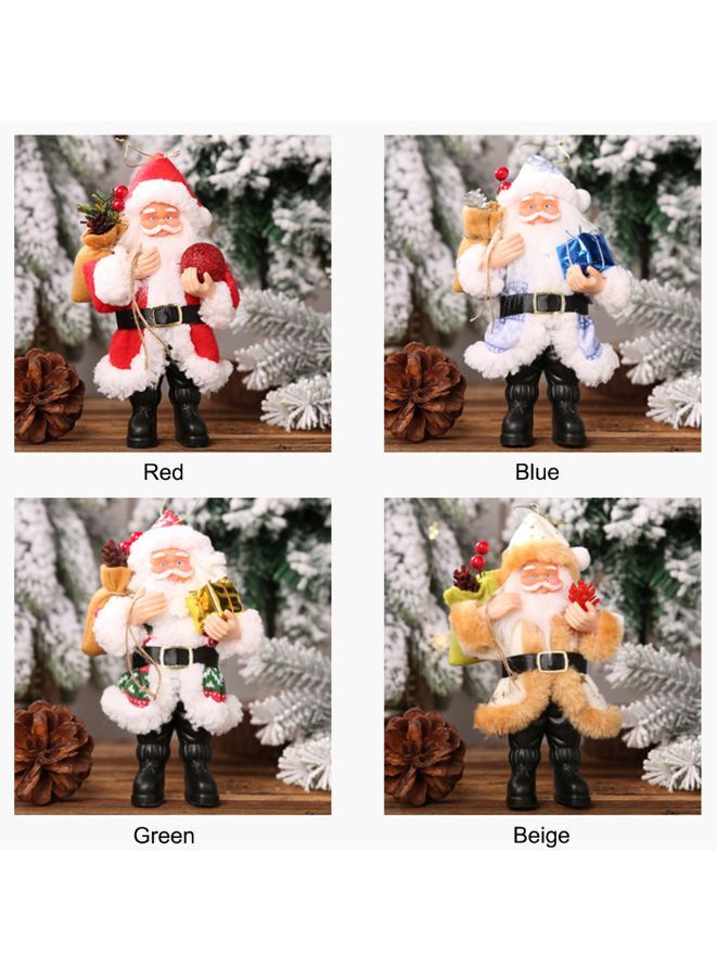 Christmas Decorations Resin Santa Claus Standing Posture Ornaments Doll Pendant Beige  - Image 4