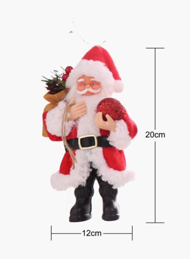 Christmas Decorations Resin Santa Claus Standing Posture Ornaments Doll Pendant Beige  - Image 3