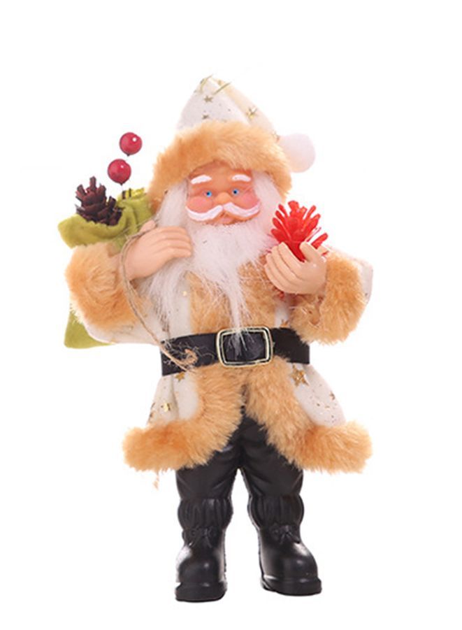 Christmas Decorations Resin Santa Claus Standing Posture Ornaments Doll Pendant Beige  - Image 1